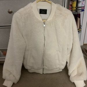 Cream color fur jacket